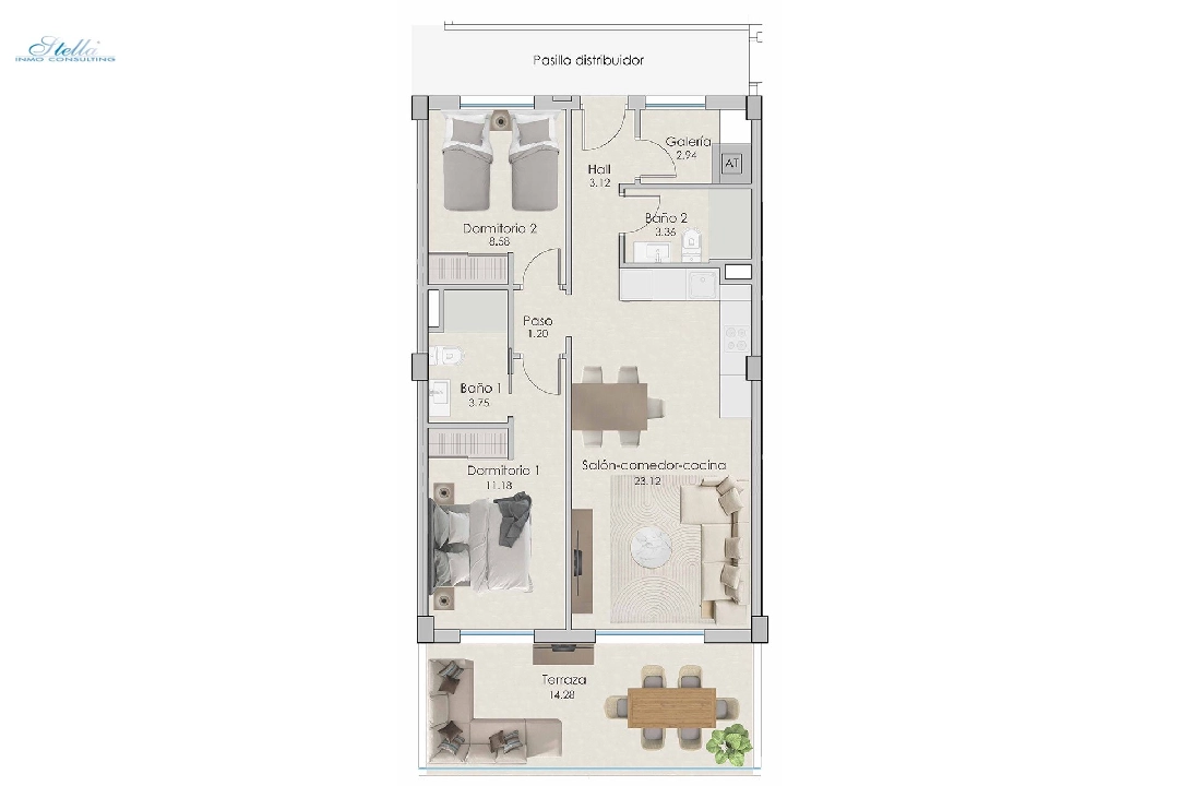 apartamento en la planta superior en Santa Pola en vente, construit 81 m², estado nuevo, 2 chambre, 2 salle de bains, piscina, ref.: HA-SPN-702-A01-10