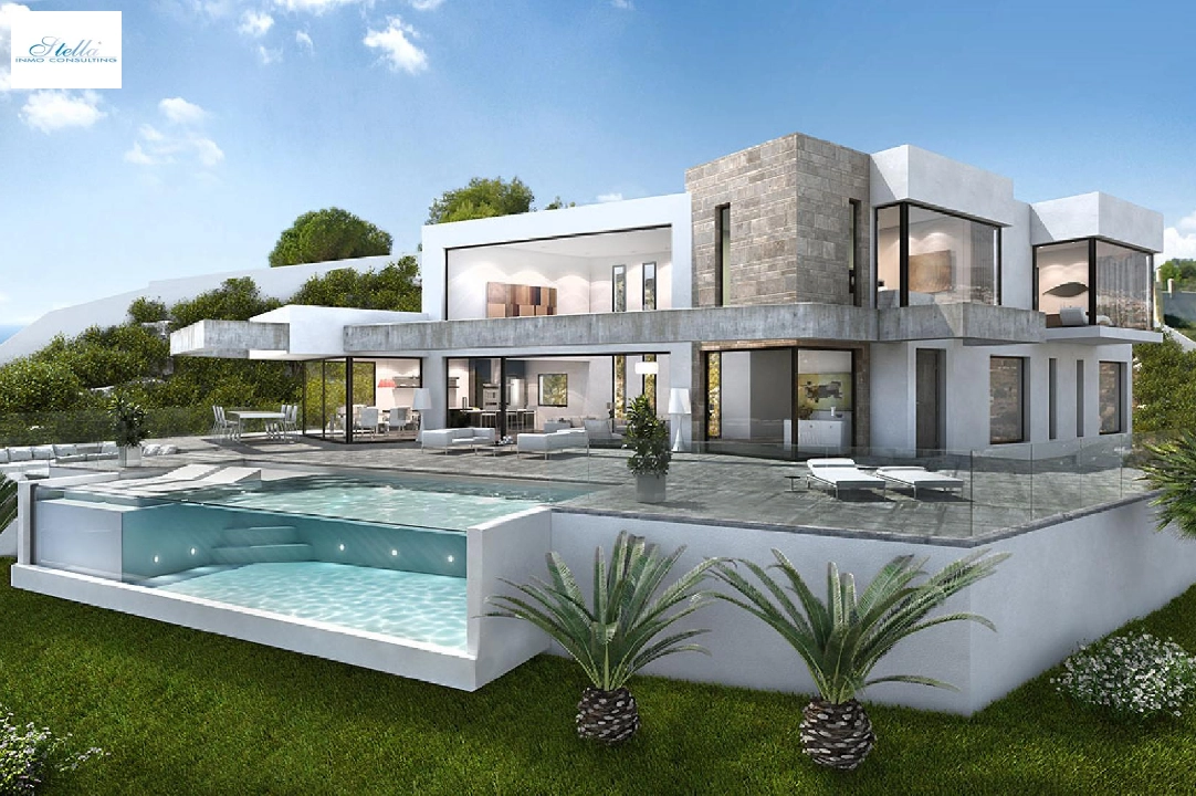 villa en Moraira(Moraira) en vente, construit 600 m², terrain 1832 m², 4 chambre, 5 salle de bains, piscina, ref.: HG-3252-1