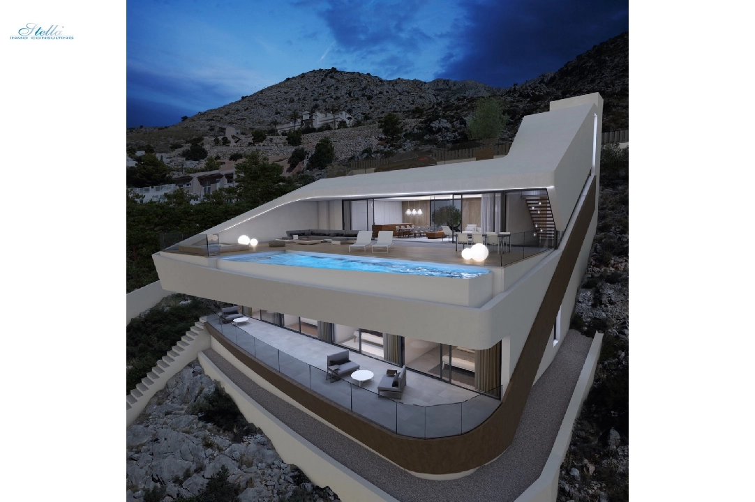 villa en Altea(Paradiso) en vente, construit 330 m², ano de construccion 2018, aire acondicionado, terrain 1000 m², 4 chambre, 4 salle de bains, piscina, ref.: CA-H-1070-AMB-2