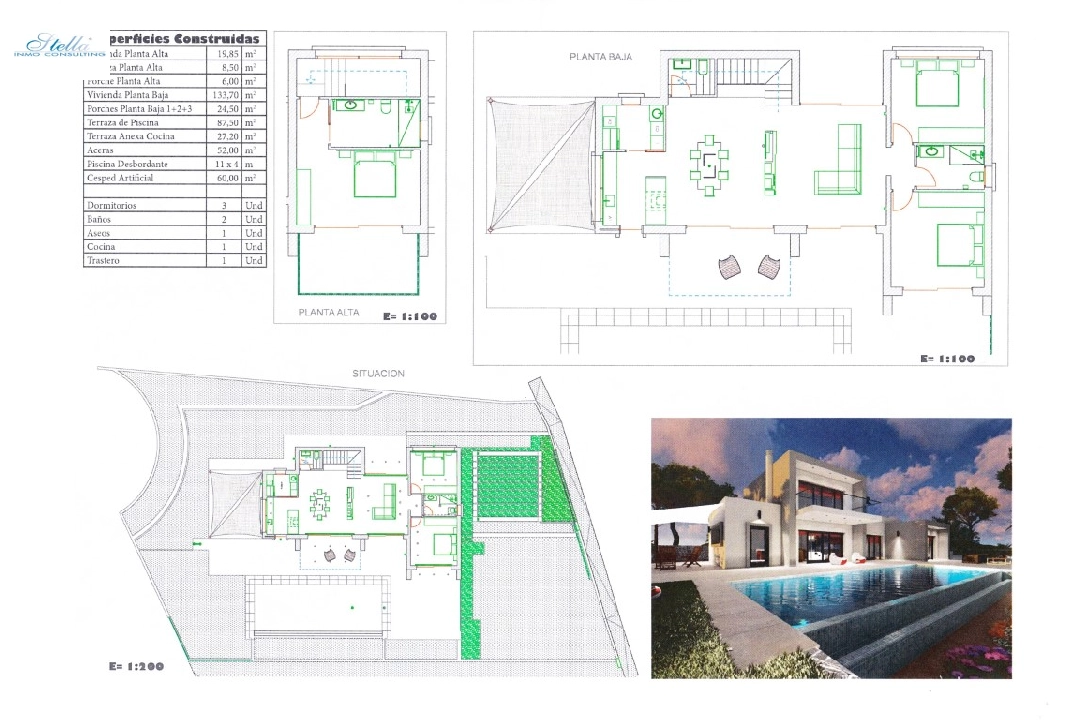 villa en Benissa(Fustera) en vente, construit 160 m², aire acondicionado, terrain 1000 m², 3 chambre, 2 salle de bains, piscina, ref.: BP-3092BEN-7