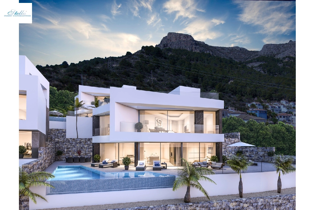 villa en Calpe en vente, construit 410 m², aire acondicionado, terrain 675 m², 4 chambre, 4 salle de bains, piscina, ref.: CA-H-1371-AMB-3