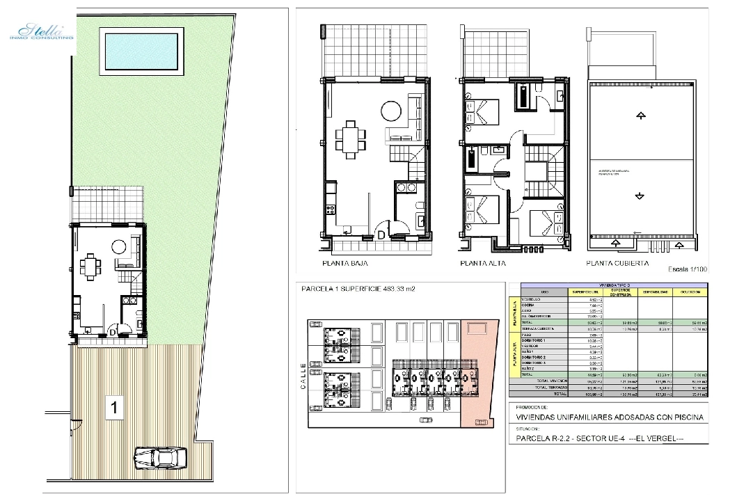 adosado en El Vergel en vente, construit 118 m², ano de construccion 2022, estado nuevo, terrain 201 m², 3 chambre, 2 salle de bains, piscina, ref.: TM-0121-GC-4