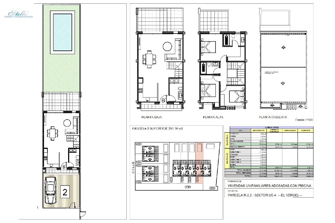 adosado en El Vergel en vente, construit 118 m², ano de construccion 2022, estado nuevo, terrain 201 m², 3 chambre, 2 salle de bains, piscina, ref.: TM-0121-GC-5