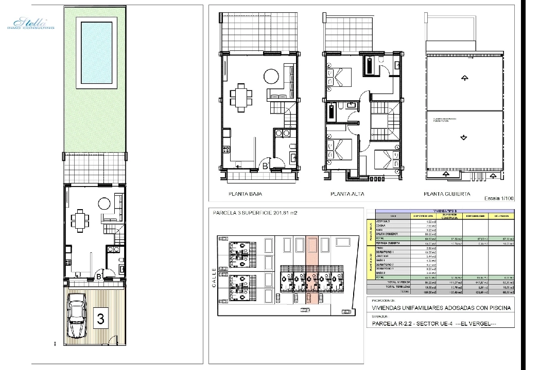 adosado en El Vergel en vente, construit 118 m², ano de construccion 2022, estado nuevo, terrain 201 m², 3 chambre, 2 salle de bains, piscina, ref.: TM-0121-GC-6