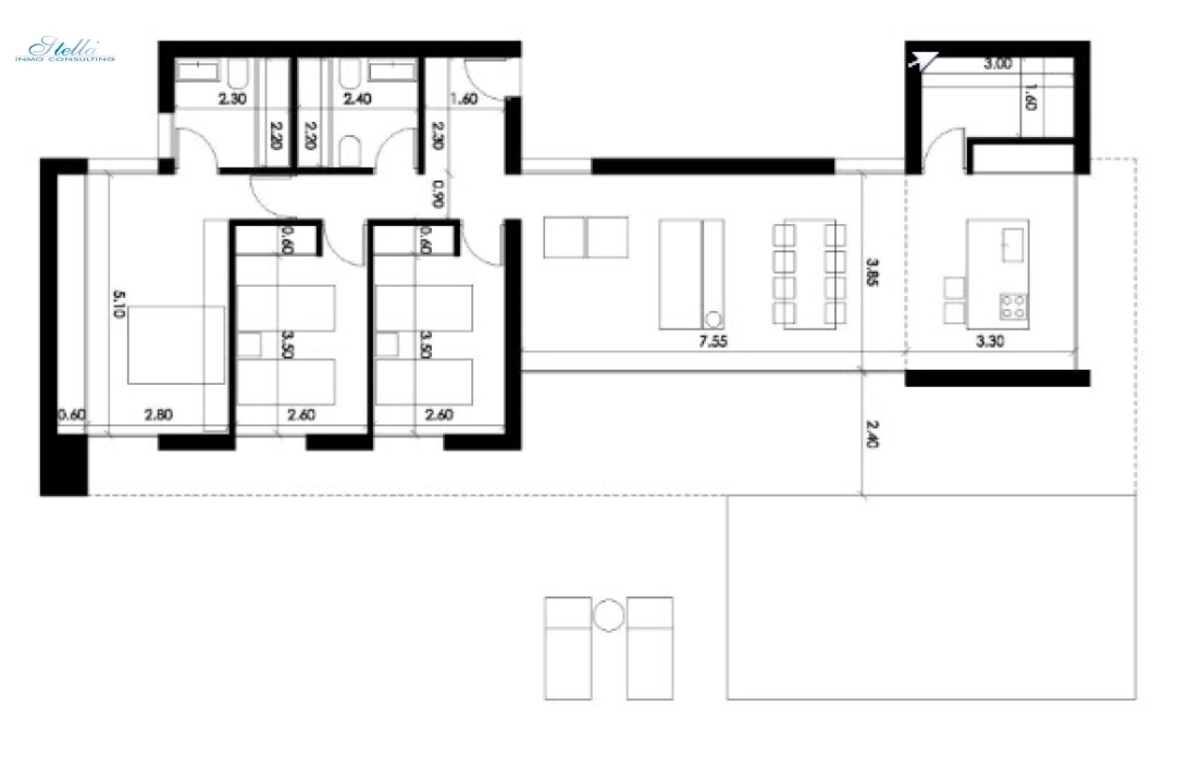 villa en Denia(Santa lucia) en vente, construit 165 m², aire acondicionado, terrain 1167 m², 3 chambre, 2 salle de bains, ref.: BP-3493DEN-4