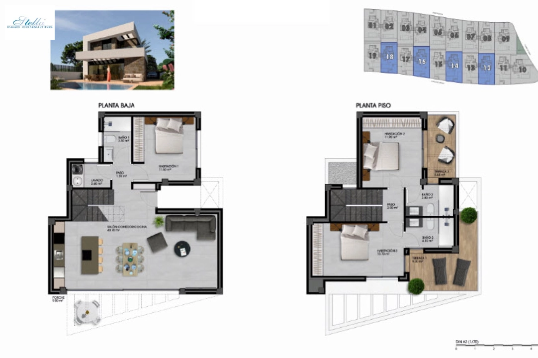 villa en Finestrat(Finestrat) en vente, construit 140 m², terrain 329 m², 3 chambre, 3 salle de bains, ref.: BP-3501FIN-10