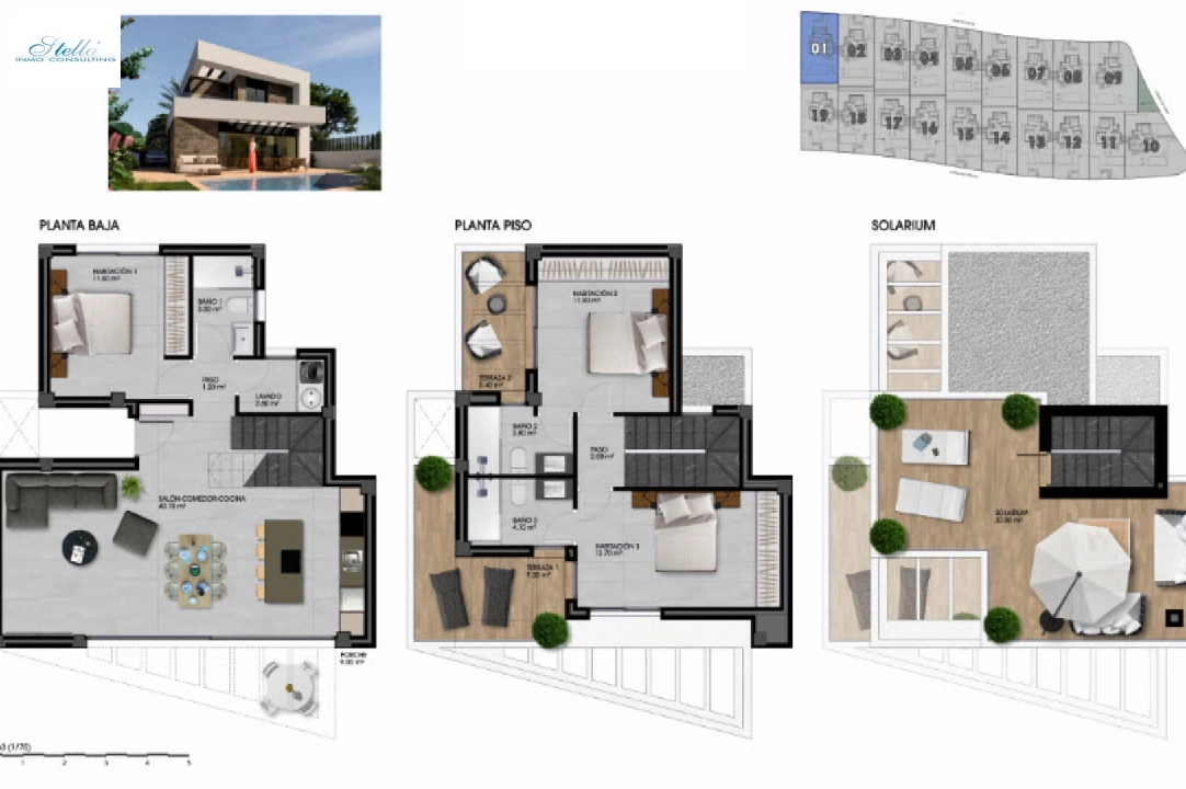 villa en Finestrat(Finestrat) en vente, construit 140 m², terrain 329 m², 3 chambre, 3 salle de bains, ref.: BP-3501FIN-11