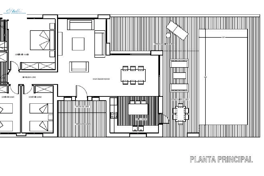 villa en Denia en vente, construit 130 m², ano de construccion 2021, + calefaccion central, aire acondicionado, terrain 800 m², 3 chambre, 2 salle de bains, piscina, ref.: NL-NLD1273-8