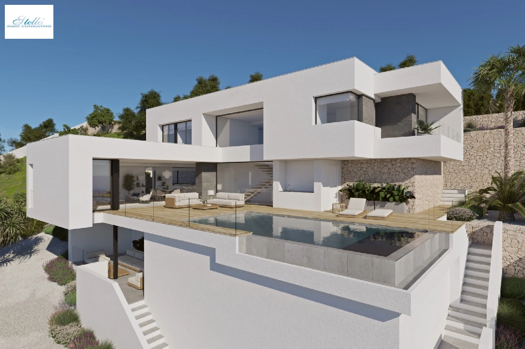 villa en Cumbre del Sol(Residencial Plus Jazmines) en vente, construit 198 m², terrain 807 m², 3 chambre, 3 salle de bains, piscina, ref.: VA-AJ224-1