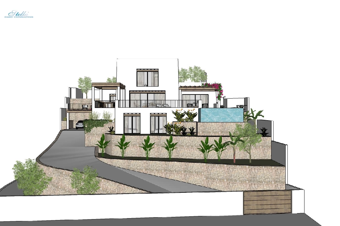 villa en Moraira en vente, construit 322 m², aire acondicionado, terrain 1000 m², 4 chambre, 4 salle de bains, piscina, ref.: CA-H-1585-AMB-3