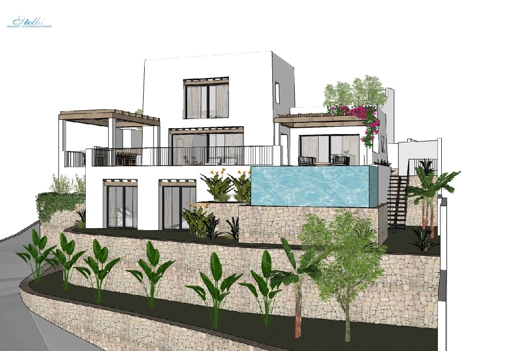 villa en Moraira en vente, construit 322 m², aire acondicionado, terrain 1000 m², 4 chambre, 4 salle de bains, piscina, ref.: CA-H-1585-AMB-5