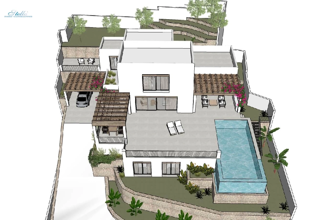 villa en Moraira en vente, construit 322 m², aire acondicionado, terrain 1000 m², 4 chambre, 4 salle de bains, piscina, ref.: CA-H-1585-AMB-6