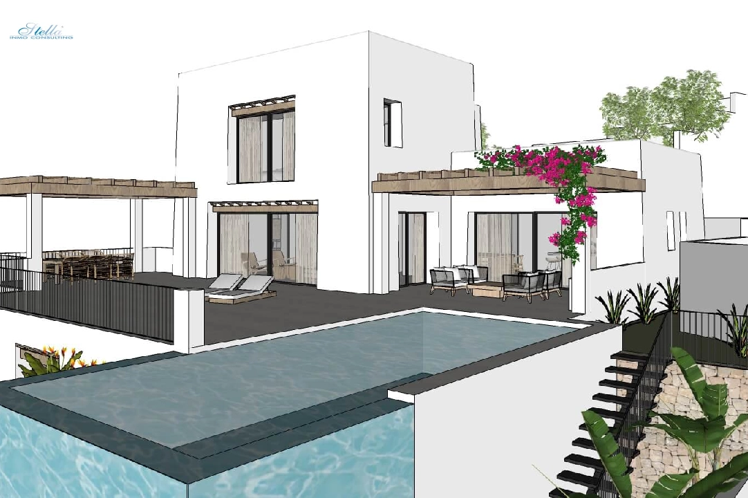 villa en Moraira en vente, construit 322 m², aire acondicionado, terrain 1000 m², 4 chambre, 4 salle de bains, piscina, ref.: CA-H-1585-AMB-8