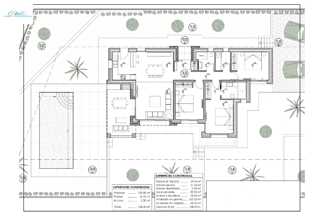 villa en Benissa en vente, construit 138 m², ano de construccion 2023, aire acondicionado, terrain 800 m², 3 chambre, 2 salle de bains, piscina, ref.: BI-BE.H-881-4