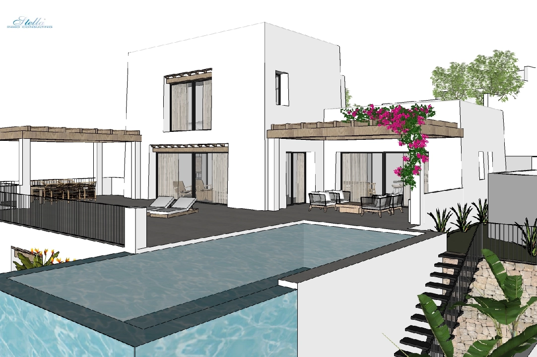 villa en Moraira en vente, construit 425 m², ano de construccion 2023, aire acondicionado, terrain 1000 m², 4 chambre, 4 salle de bains, piscina, ref.: BI-MT.H-777-10
