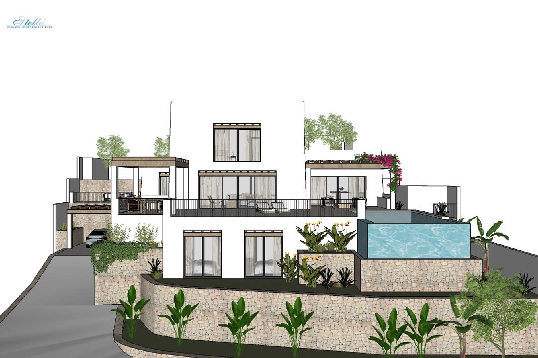villa en Moraira en vente, construit 425 m², ano de construccion 2023, aire acondicionado, terrain 1000 m², 4 chambre, 4 salle de bains, piscina, ref.: BI-MT.H-777-3