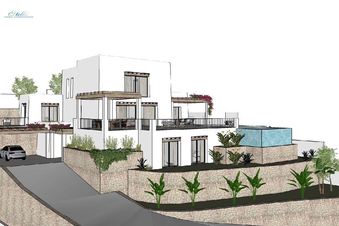 villa en Moraira en vente, construit 425 m², ano de construccion 2023, aire acondicionado, terrain 1000 m², 4 chambre, 4 salle de bains, piscina, ref.: BI-MT.H-777-5