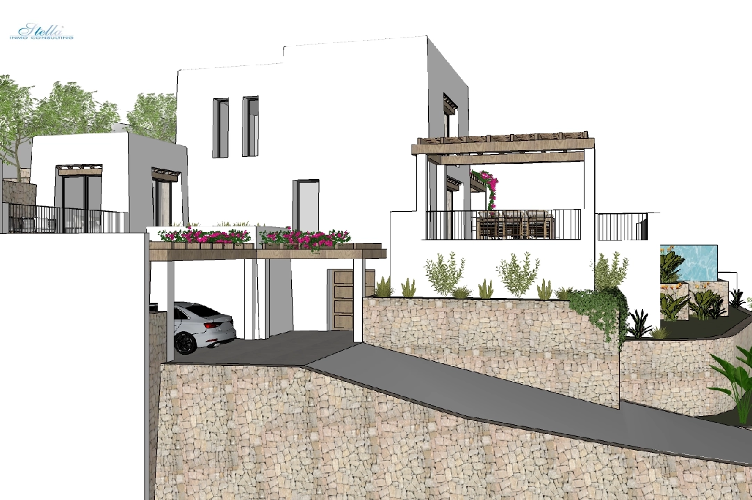 villa en Moraira en vente, construit 425 m², ano de construccion 2023, aire acondicionado, terrain 1000 m², 4 chambre, 4 salle de bains, piscina, ref.: BI-MT.H-777-9