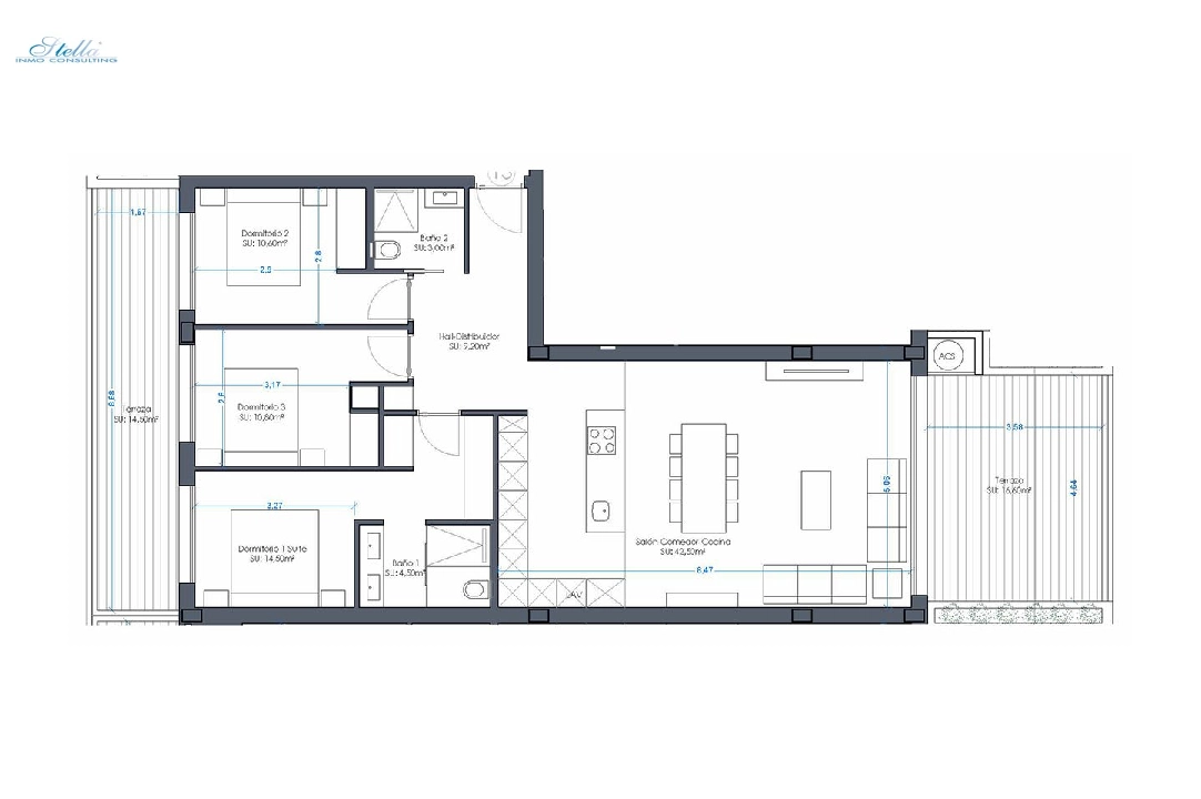 apartamento en la planta superior en Orihuela Costa en vente, construit 152 m², estado nuevo, aire acondicionado, 3 chambre, 2 salle de bains, piscina, ref.: HA-OCN-161-A02-7