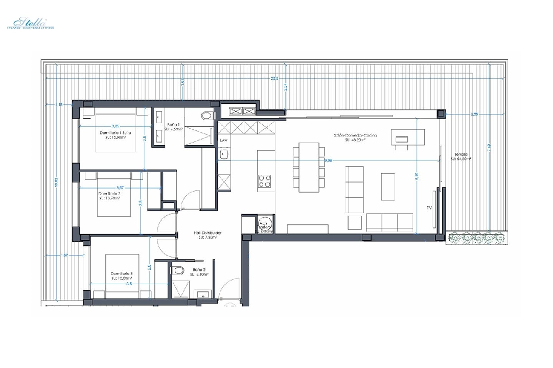 apartamento en la planta superior en Orihuela Costa en vente, construit 152 m², estado nuevo, aire acondicionado, 3 chambre, 2 salle de bains, piscina, ref.: HA-OCN-161-A02-8