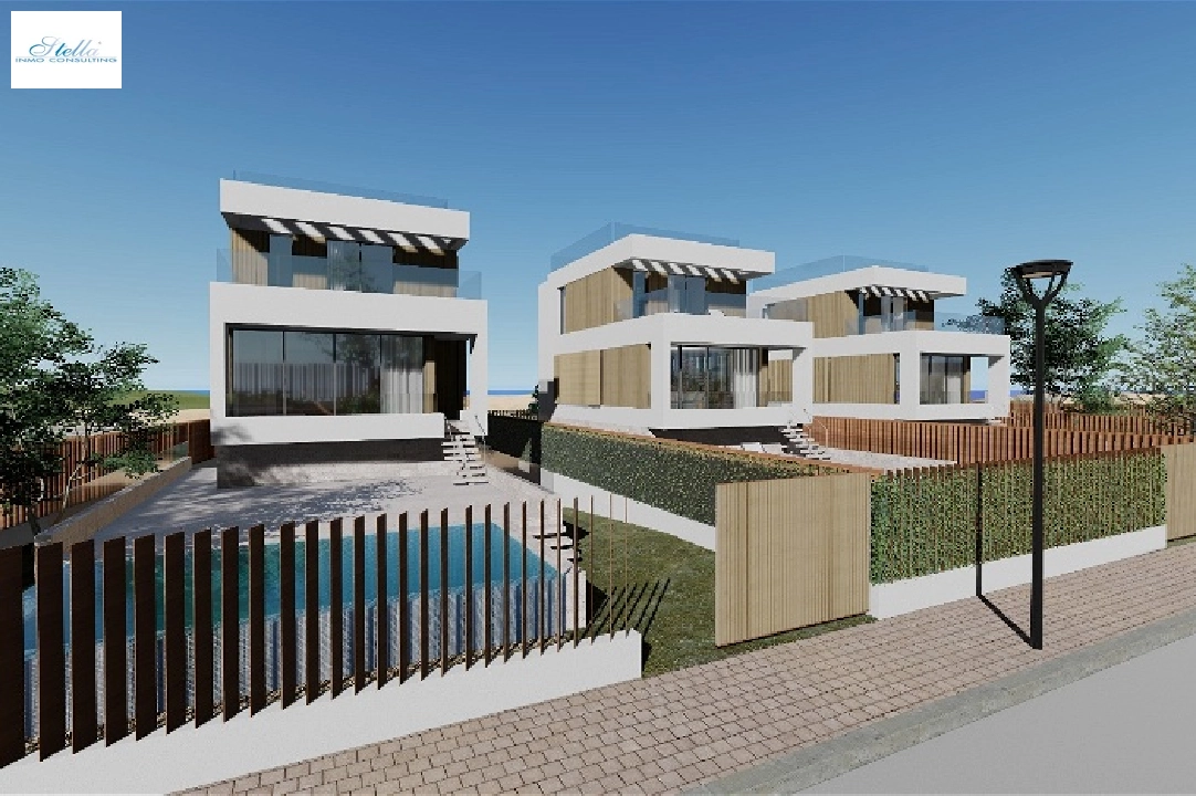 villa en Oliva en vente, construit 173 m², ano de construccion 2023, estado nuevo, + calefaccion suelo, aire acondicionado, terrain 350 m², 3 chambre, 4 salle de bains, piscina, ref.: AS-1623-15