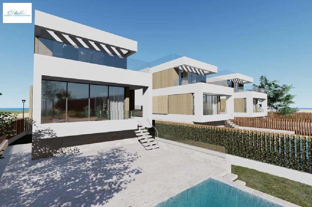 villa en Oliva en vente, construit 173 m², ano de construccion 2023, estado nuevo, + calefaccion suelo, aire acondicionado, terrain 350 m², 3 chambre, 4 salle de bains, piscina, ref.: AS-1623-27