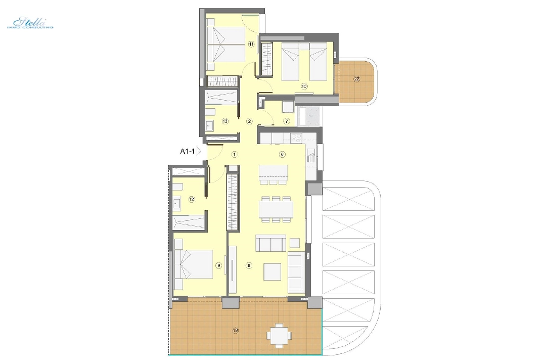 apartamento en la planta superior en Benidorm en vente, construit 118 m², estado nuevo, aire acondicionado, 3 chambre, 2 salle de bains, piscina, ref.: HA-BEN-112-A03-10