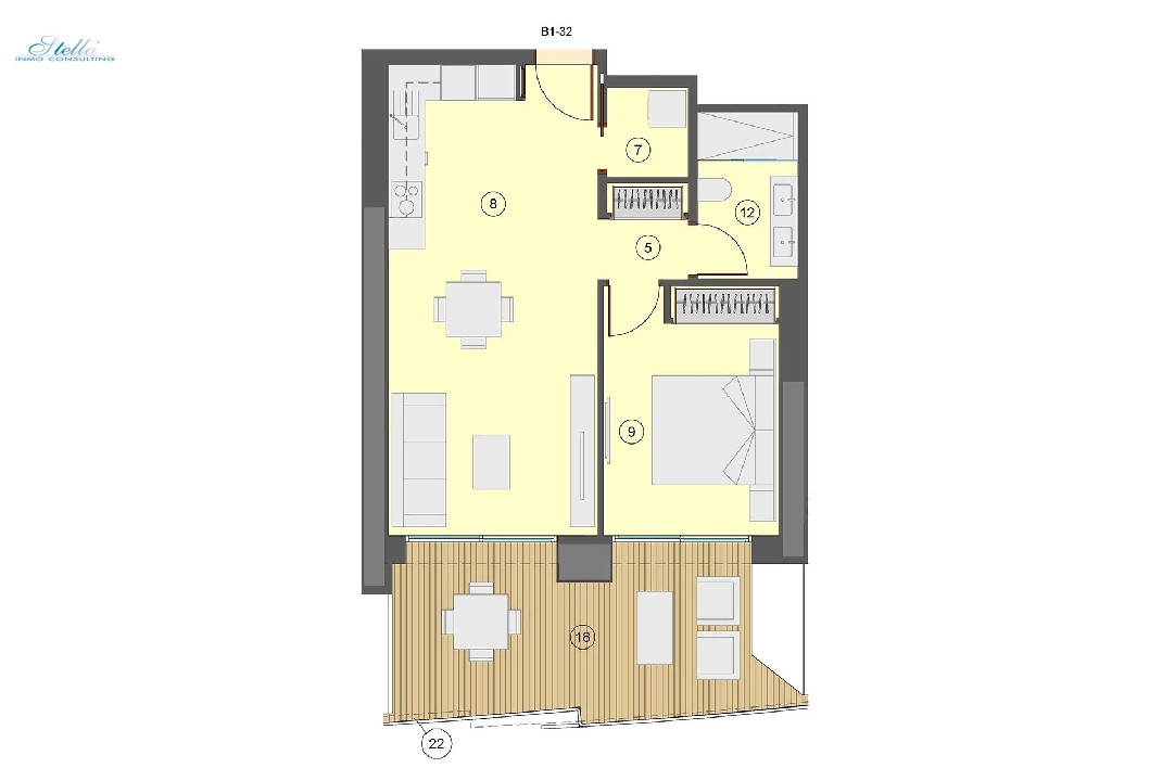 apartamento en la planta superior en Benidorm en vente, construit 76 m², estado nuevo, aire acondicionado, 1 chambre, 1 salle de bains, piscina, ref.: HA-BEN-113-A01-16