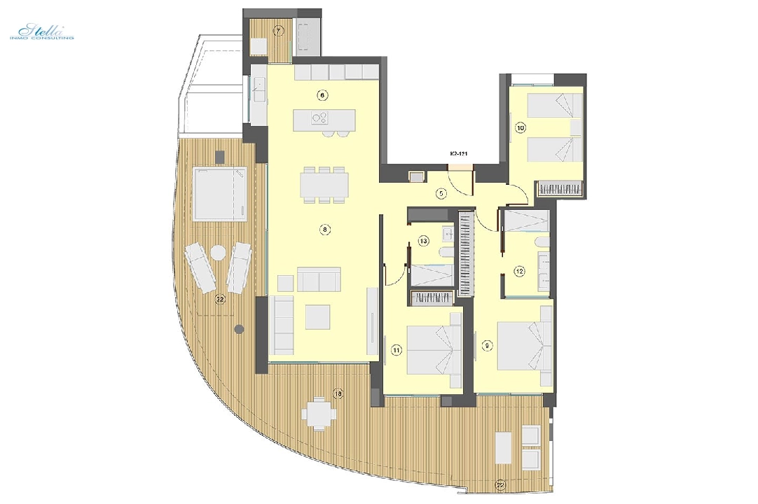 apartamento en la planta superior en Benidorm en vente, construit 130 m², estado nuevo, aire acondicionado, 3 chambre, 2 salle de bains, piscina, ref.: HA-BEN-113-A03-27