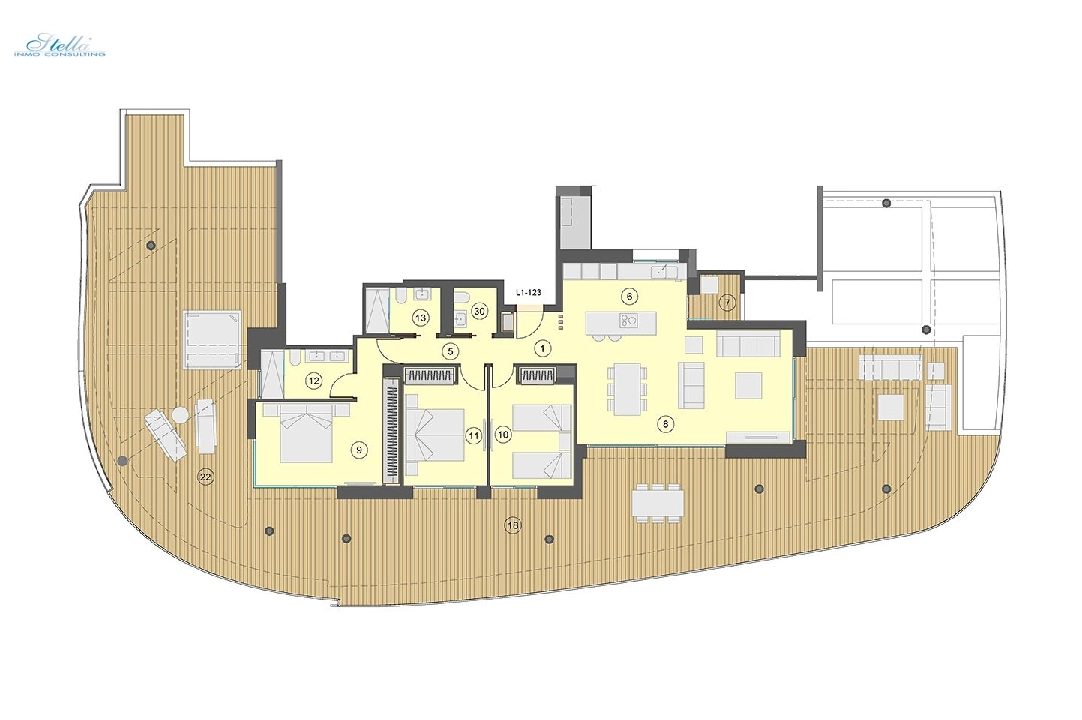 apartamento en la planta superior en Benidorm en vente, construit 130 m², estado nuevo, aire acondicionado, 3 chambre, 2 salle de bains, piscina, ref.: HA-BEN-113-A03-29