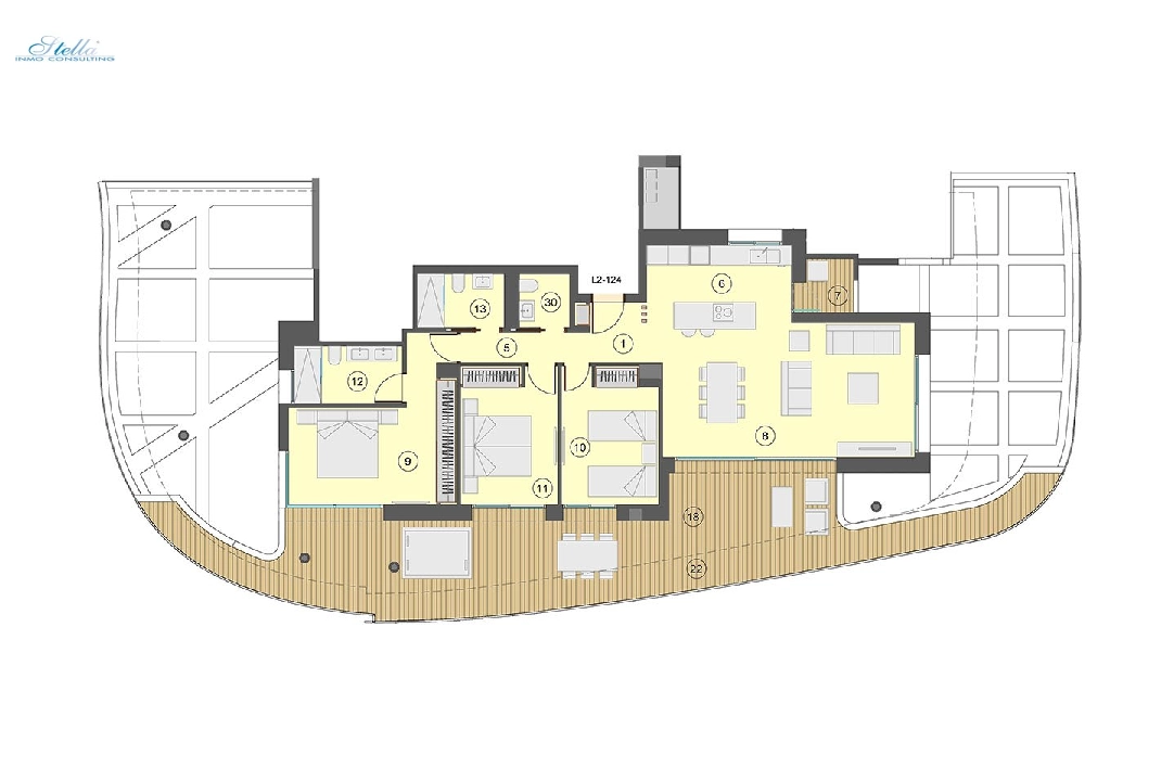 apartamento en la planta superior en Benidorm en vente, construit 130 m², estado nuevo, aire acondicionado, 3 chambre, 2 salle de bains, piscina, ref.: HA-BEN-113-A03-30