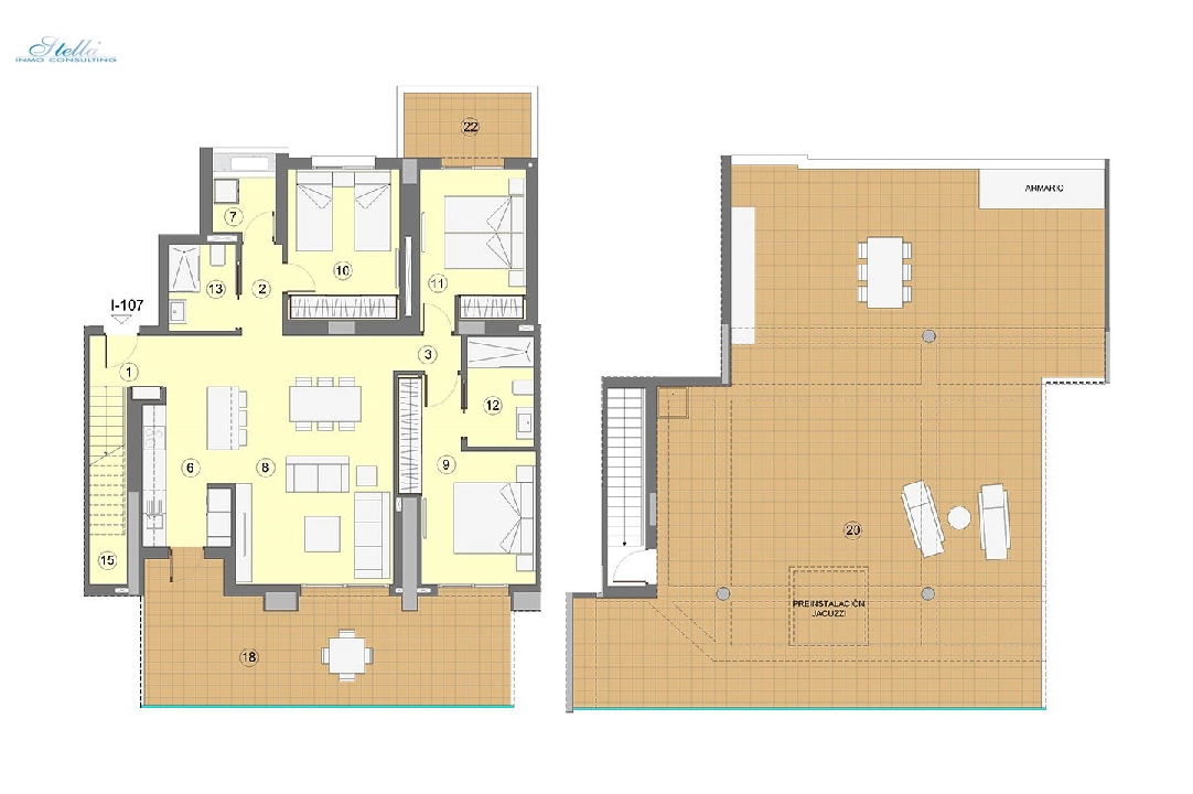 atico en Benidorm en vente, construit 296 m², estado nuevo, + fussboden, aire acondicionado, 3 chambre, 2 salle de bains, piscina, ref.: HA-BEN-112-A04-10