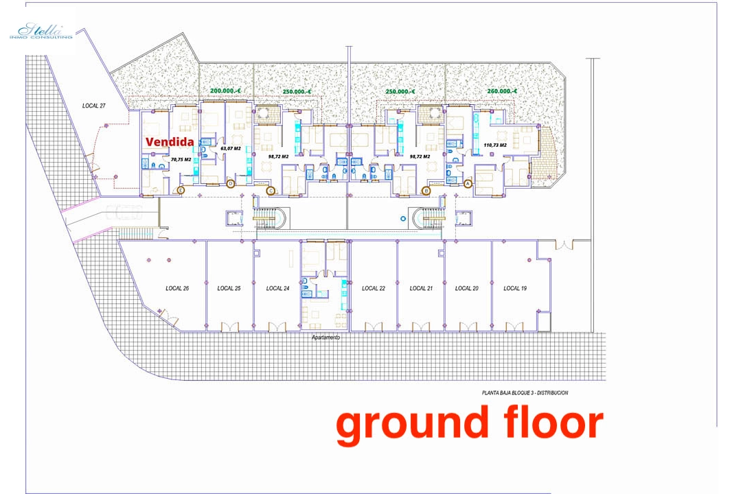 appartement en Vilajoyosa(Urb. Paraiso) en vente, construit 63 m², aire acondicionado, terrain 63 m², 2 chambre, 1 salle de bains, ref.: BP-7019VIL-16