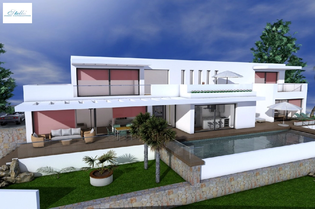 villa en Moraira(El bosque) en vente, construit 239 m², aire acondicionado, terrain 836 m², 3 chambre, 3 salle de bains, ref.: AM-11654DA-3700-1