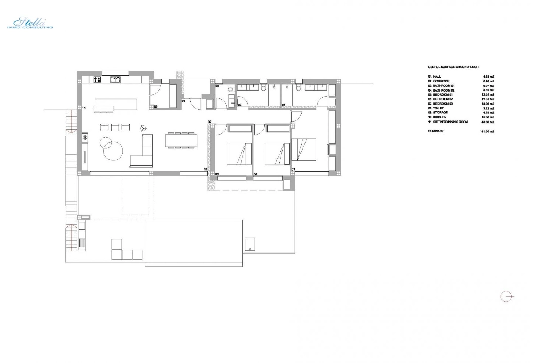 villa en Alcalali(Urbanizacion) en vente, construit 240 m², aire acondicionado, terrain 800 m², 3 chambre, 2 salle de bains, piscina, ref.: AM-11842DA-3700-9