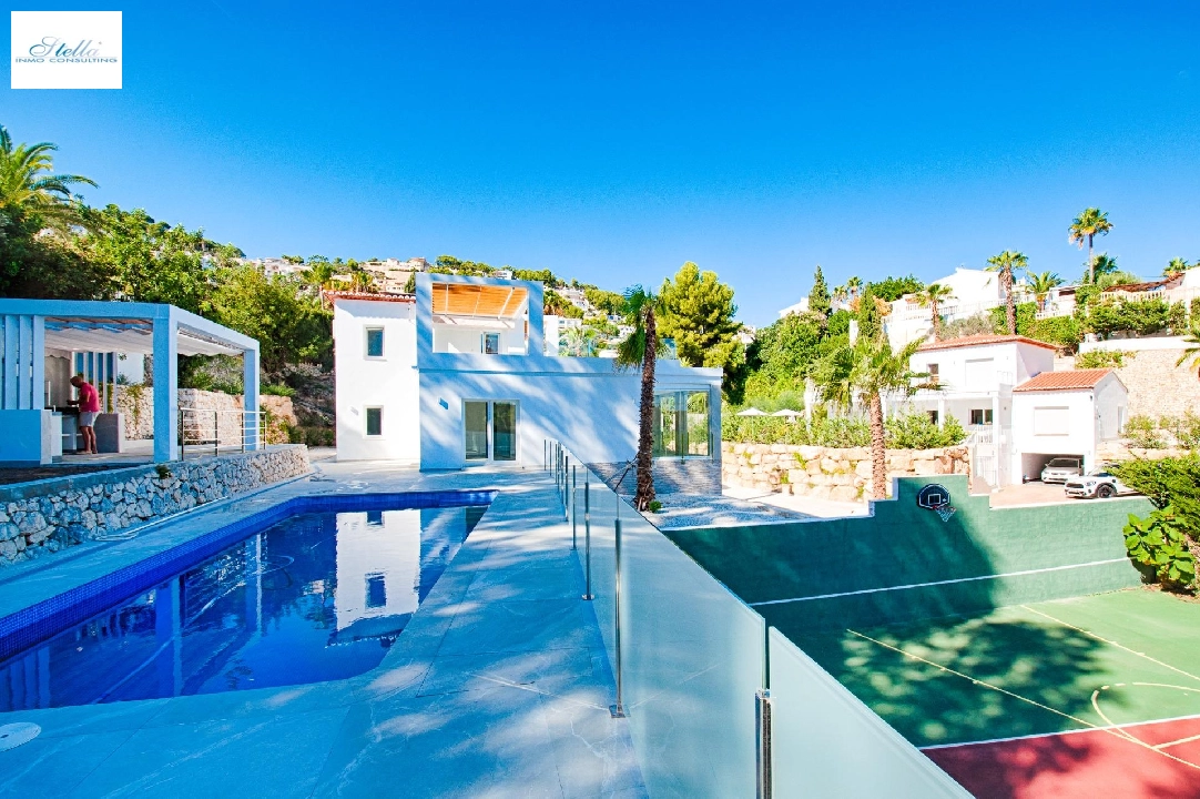 villa en Moraira(Pinar del abogat) en vente, construit 400 m², aire acondicionado, terrain 1200 m², 3 chambre, 3 salle de bains, piscina, ref.: AM-12058DA-3700-12