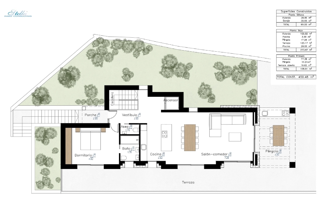 villa en Benissa(Fanadix) en vente, construit 450 m², aire acondicionado, terrain 800 m², 3 chambre, 3 salle de bains, piscina, ref.: CA-H-1562-AMBI-6