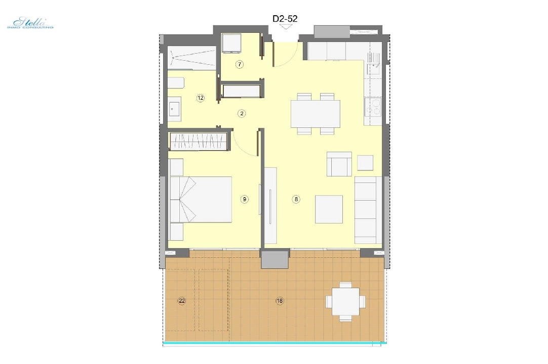 apartamento en la planta superior en Benidorm en vente, construit 69 m², estado nuevo, aire acondicionado, 1 chambre, 1 salle de bains, piscina, ref.: HA-BEN-112-A01-10