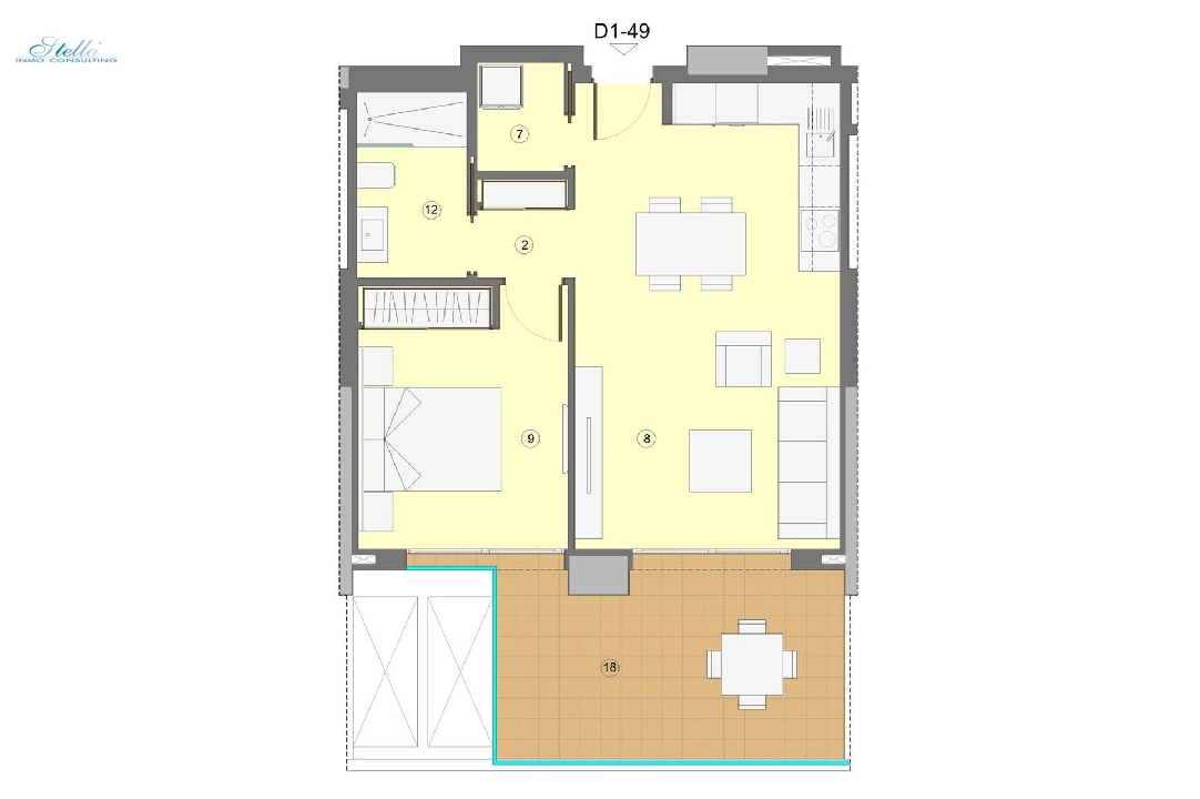 apartamento en la planta superior en Benidorm en vente, construit 69 m², estado nuevo, aire acondicionado, 1 chambre, 1 salle de bains, piscina, ref.: HA-BEN-112-A01-9