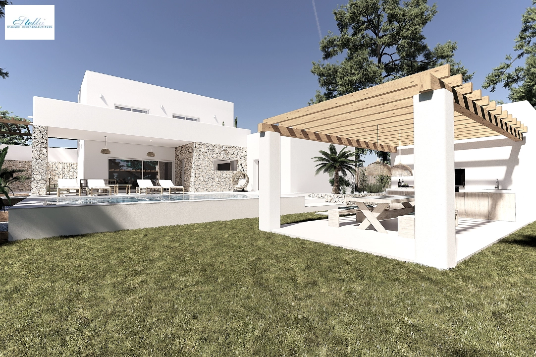 villa en Moraira(Pinar del Advocat) en vente, construit 190 m², aire acondicionado, terrain 800 m², 4 chambre, 4 salle de bains, piscina, ref.: CA-H-1703-AMB-1