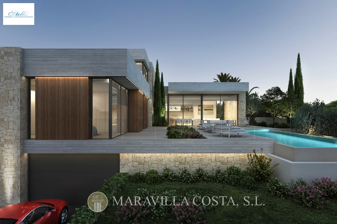 villa en Moraira en vente, construit 261 m², ano de construccion 2023, + calefaccion suelo, aire acondicionado, terrain 939 m², 4 chambre, 4 salle de bains, piscina, ref.: MV-2499-2