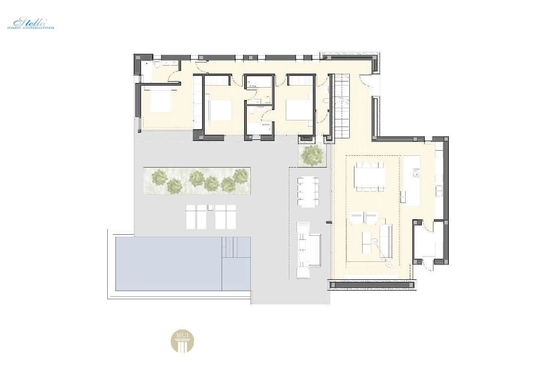 villa en Moraira en vente, construit 261 m², ano de construccion 2023, + calefaccion suelo, aire acondicionado, terrain 939 m², 4 chambre, 4 salle de bains, piscina, ref.: MV-2499-7