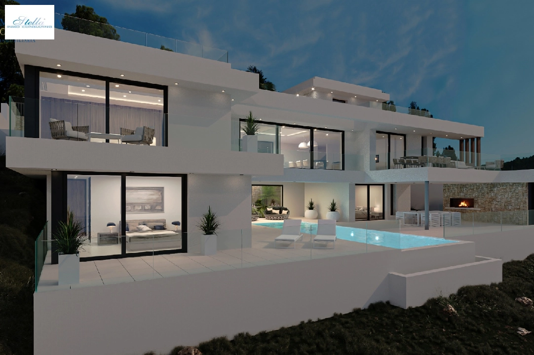 villa en Calpe en vente, construit 453 m², ano de construccion 2023, aire acondicionado, terrain 1013 m², 4 chambre, 4 salle de bains, piscina, ref.: MV-2506-3