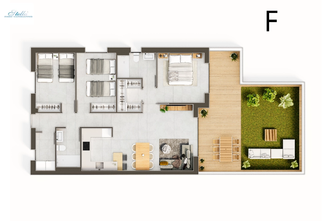 appartement en Santa Pola(Calle Orden Dorico 551, 03130 Gran Alacant, Alican) en vente, construit 98 m², terrain 127 m², 3 chambre, 2 salle de bains, piscina, ref.: TW-ICONIC-9-1-29