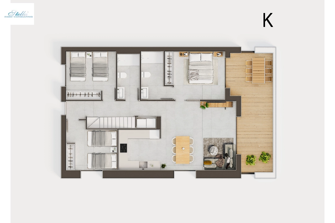 appartement en Santa Pola(Calle Orden Dorico 551, 03130 Gran Alacant, Alican) en vente, construit 98 m², terrain 127 m², 3 chambre, 2 salle de bains, piscina, ref.: TW-ICONIC-9-1-30