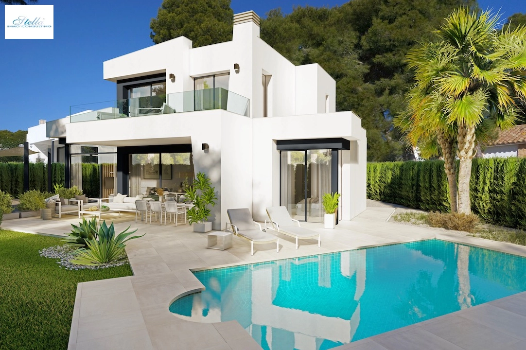 villa en Benissa(La Fustera) en vente, construit 192 m², aire acondicionado, terrain 725 m², 3 chambre, 3 salle de bains, piscina, ref.: CA-H-1713-AMB-1