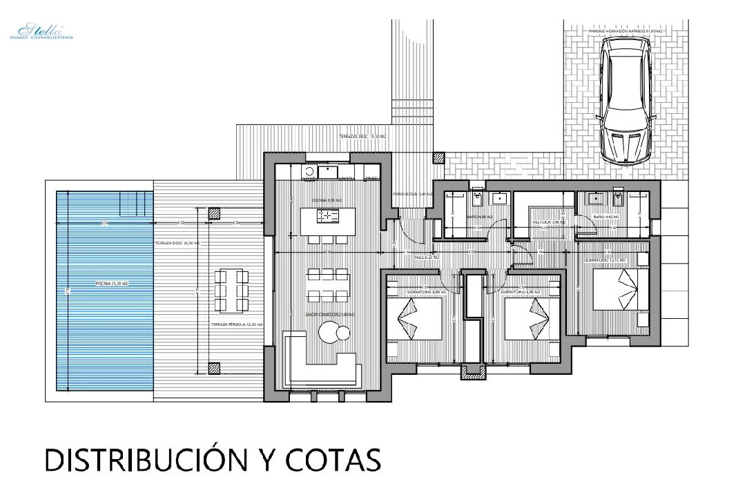 villa en Denia(Marquesa 4) en vente, construit 120 m², ano de construccion 2025, estado como nuevo, + calefaccion central, aire acondicionado, terrain 1085 m², 3 chambre, 2 salle de bains, piscina, ref.: UM-UV-HEBE-17