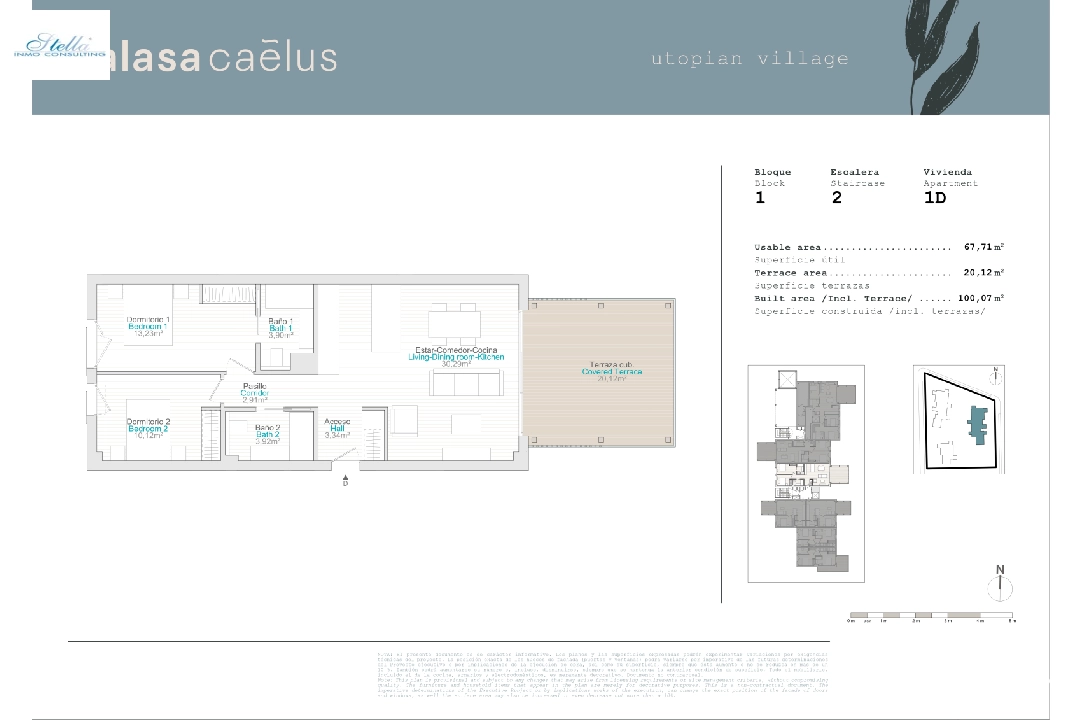 appartement en El Vergel en vente, construit 66 m², ano de construccion 2024, terrain 20 m², 2 chambre, 2 salle de bains, ref.: TC-B1-2A-2