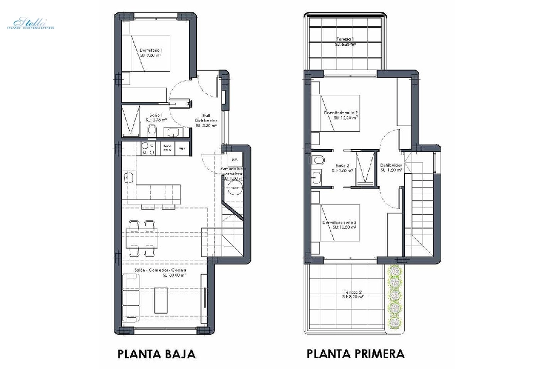 villa en Los Alcazares en vente, construit 109 m², estado nuevo, terrain 184 m², 3 chambre, 2 salle de bains, piscina, ref.: HA-LAN-431-E02-16
