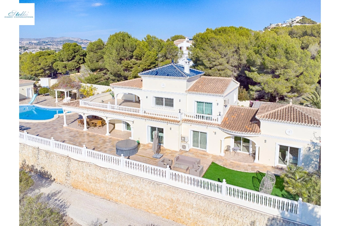 villa en Moraira(Pla del mar) en vente, construit 466 m², aire acondicionado, terrain 2040 m², 5 chambre, 5 salle de bains, piscina, ref.: AM-12066DA-3700-12